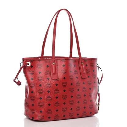 MCM Visetos Medium Liz Reversible Shopper Tote Ruby Red 5 of 10