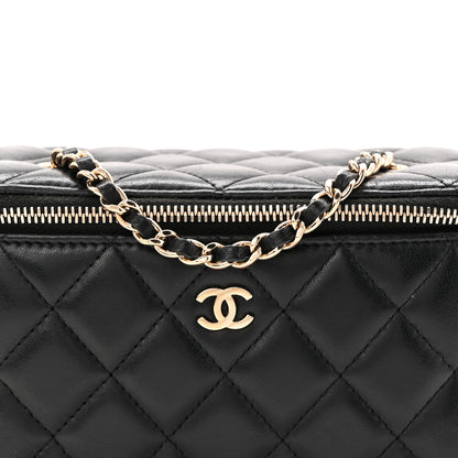 Chanel Lambskin Quilted Small Vanity Case With Chain Black 8 of 10