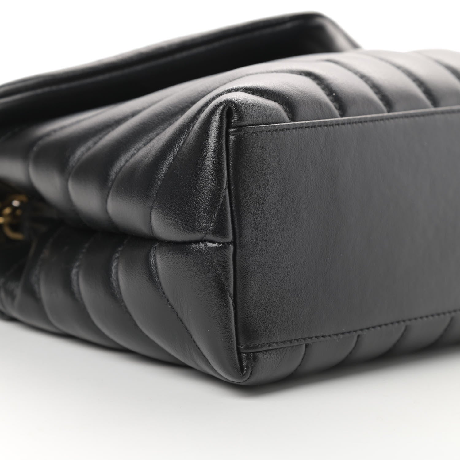 Saint Laurent Calfskin Y Quilted Monogram Small Loulou Chain Satchel Black 9 of 11