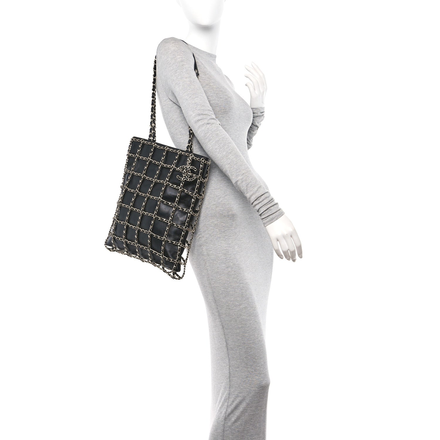 Chanel Lambskin Large Shopping Chain Tote Black 2 of 10