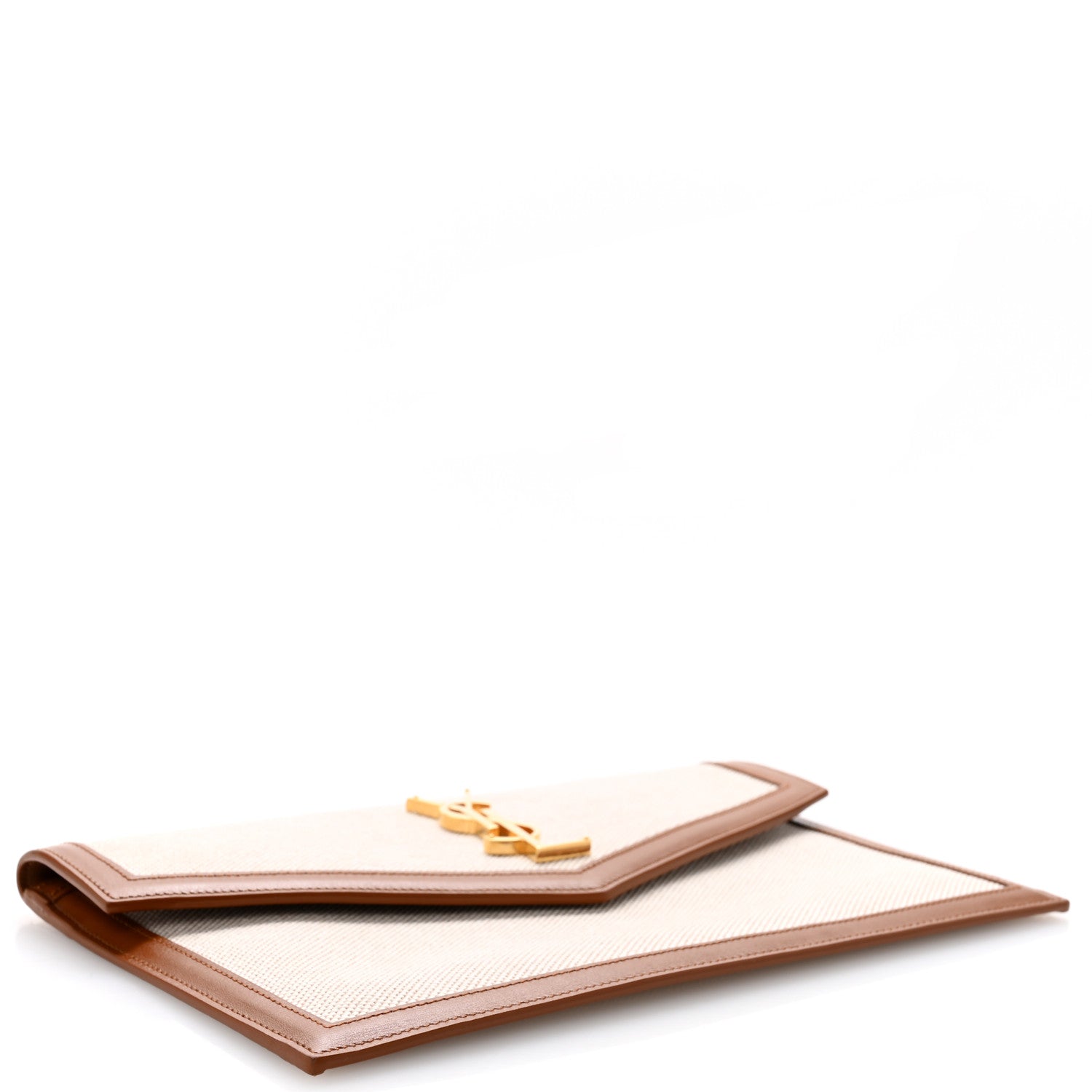 Saint Laurent Canvas Uptown Pouch Natural Beige Brick 4 of 10