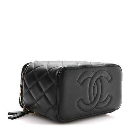 Chanel Lambskin Quilted Small Top Handle Vanity Case With Chain Black 3 of 11