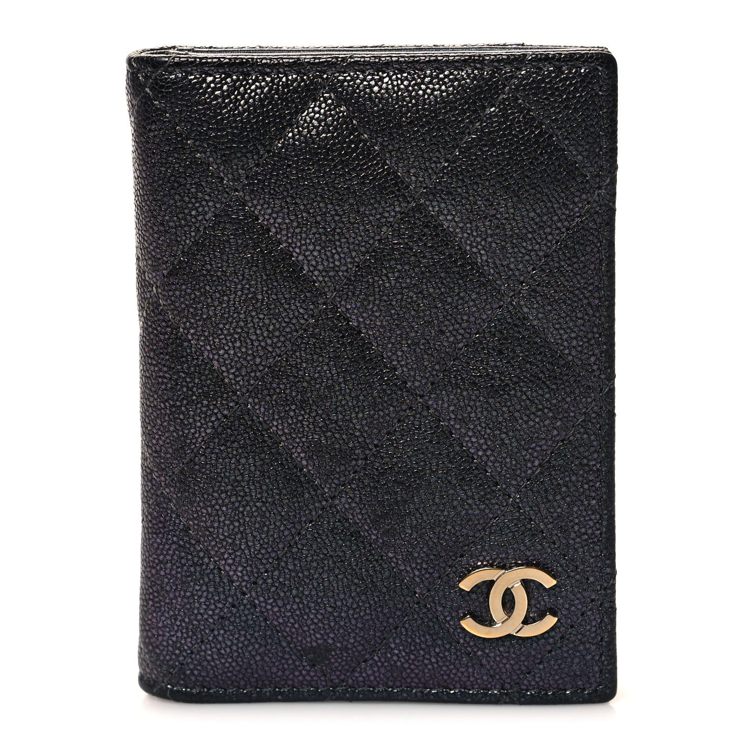 Chanel Iridescent Caviar Quilted Card Holder Wallet Black 1 of 9