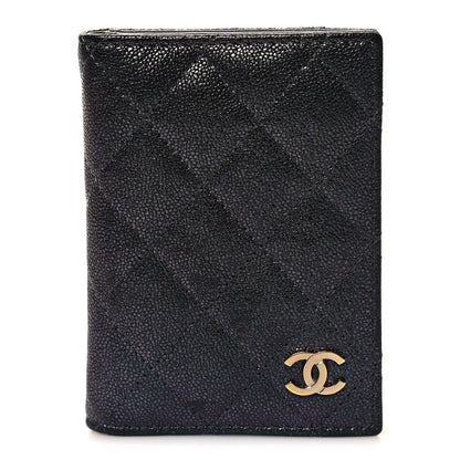 Chanel Iridescent Caviar Quilted Card Holder Wallet Black 1 of 9