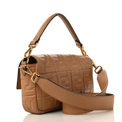 Fendi Nappa FF 1974 Embossed Baguette Miele Scuro 3 of 7