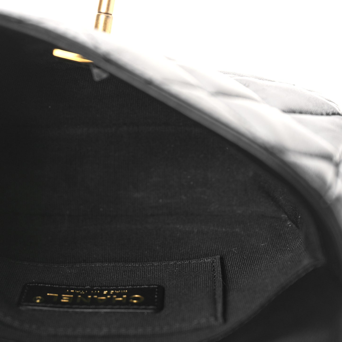 Lambskin Quilted Mini Lacquered Chain Flap Black