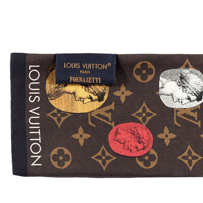 Louis Vuitton X FORNASETTI Silk Monogram Cameo Bandeau Brown 4 of 4