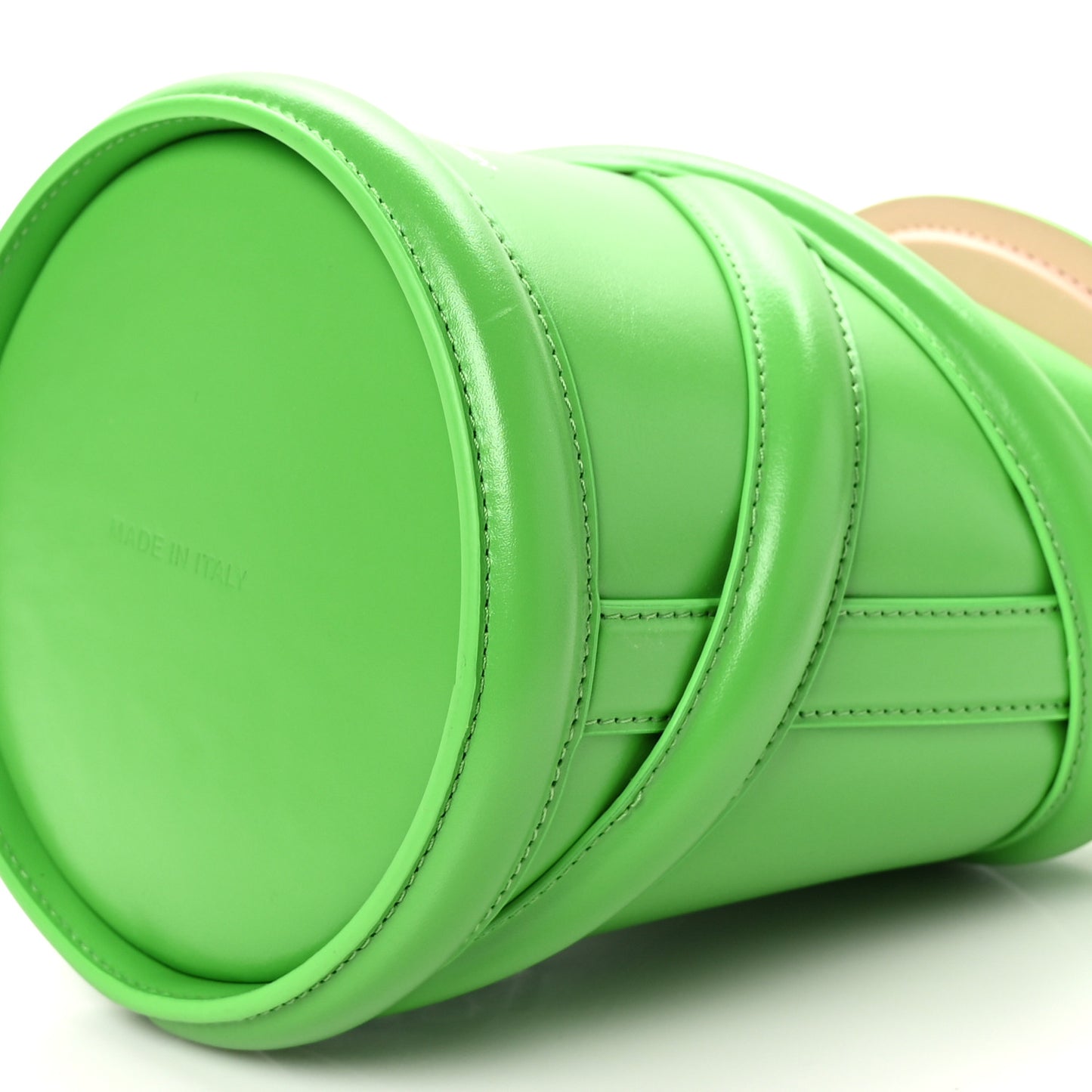 Calfskin Mini Curve Bucket Bag Green