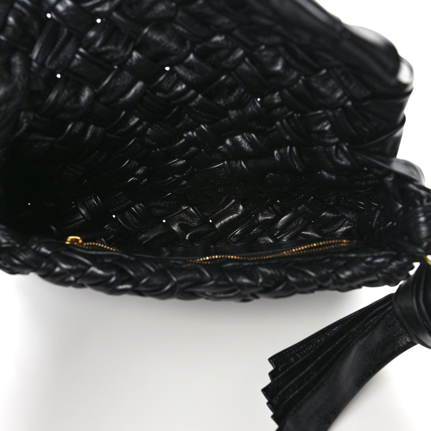 Bottega Veneta Calfskin Foulard Intreccio Kalimero Città Shoulder Bag Black 5 of 9