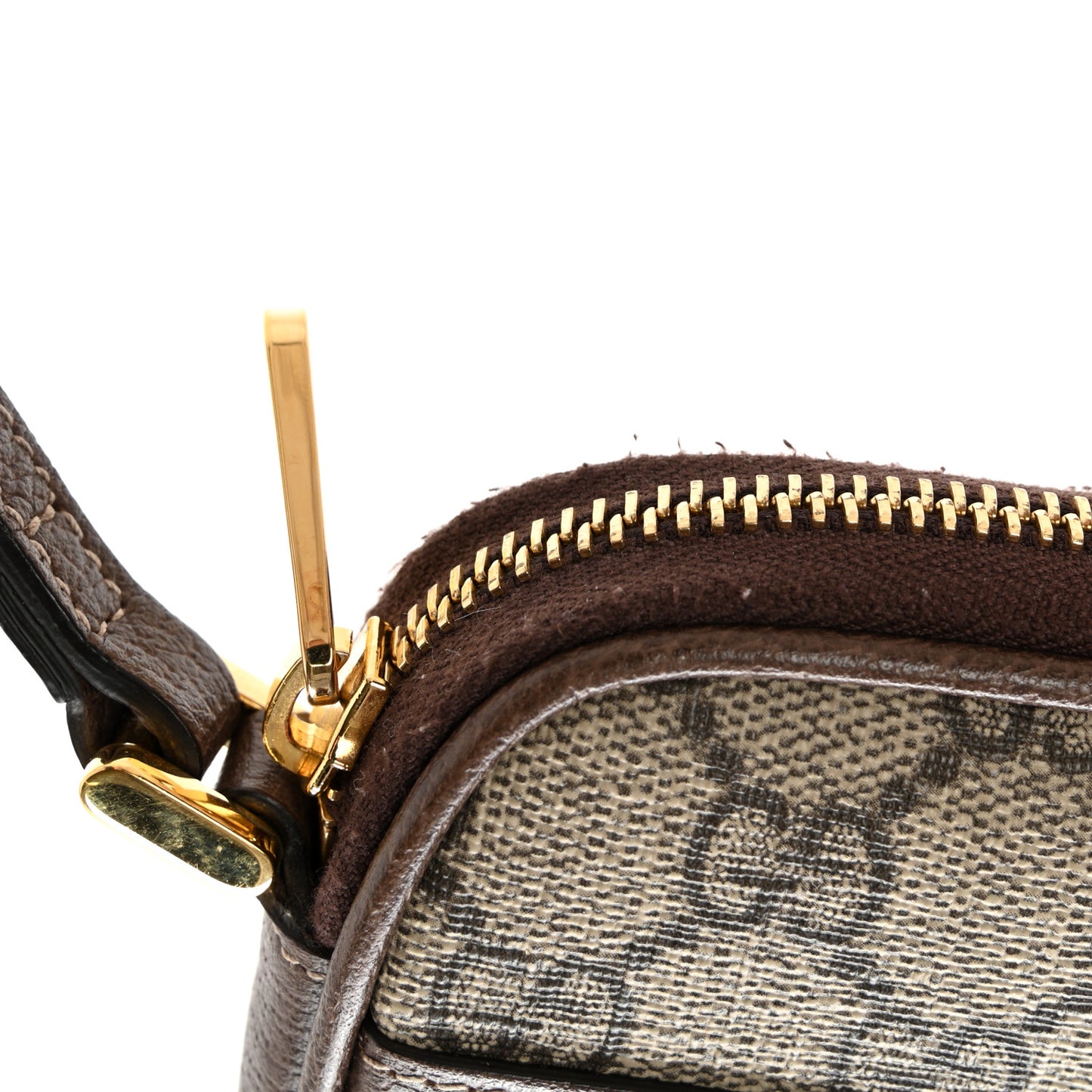 GG Supreme Monogram Ophidia Phone Case Wristlet Brown
