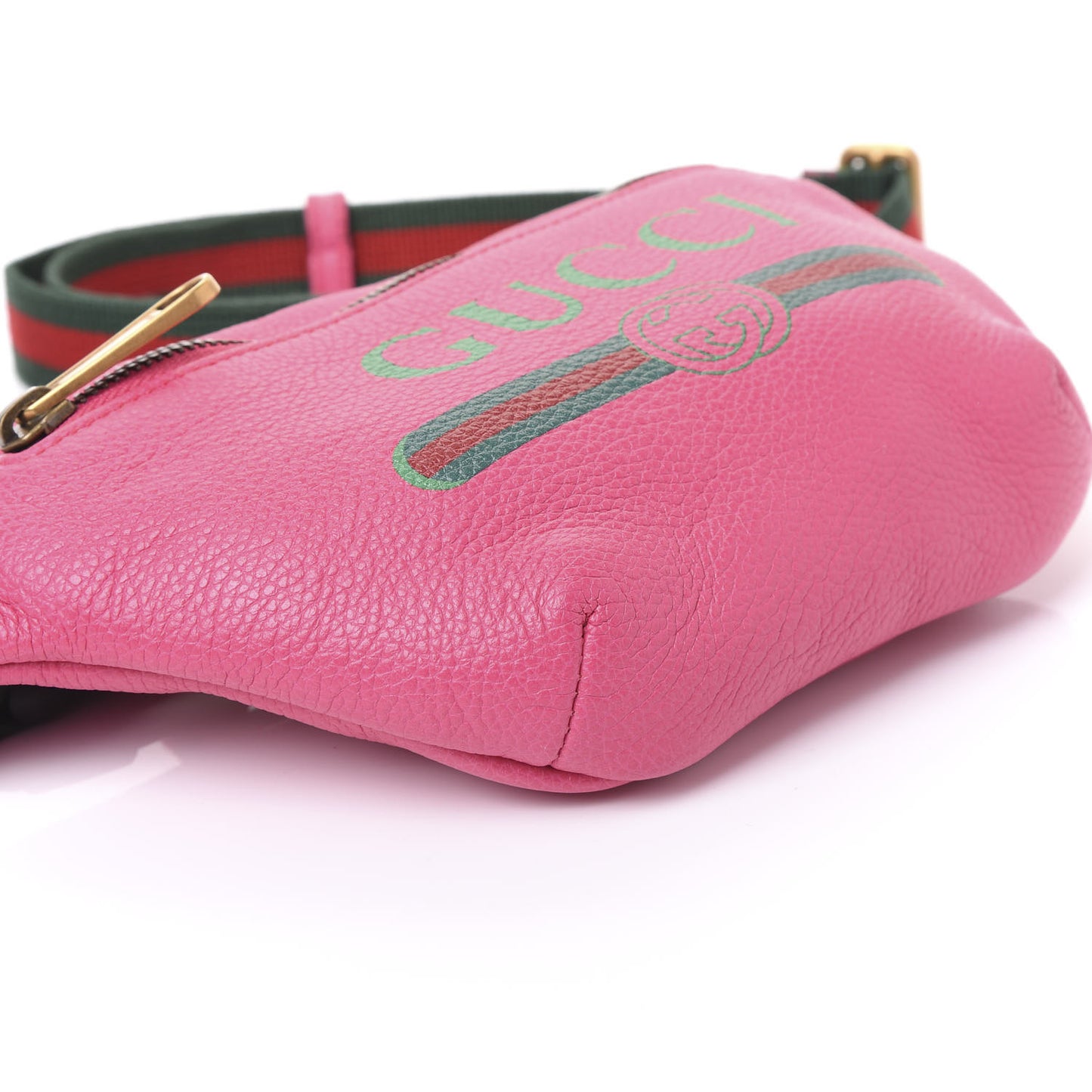 Grained Calfskin Small Logo Belt Bag Box Pink Green