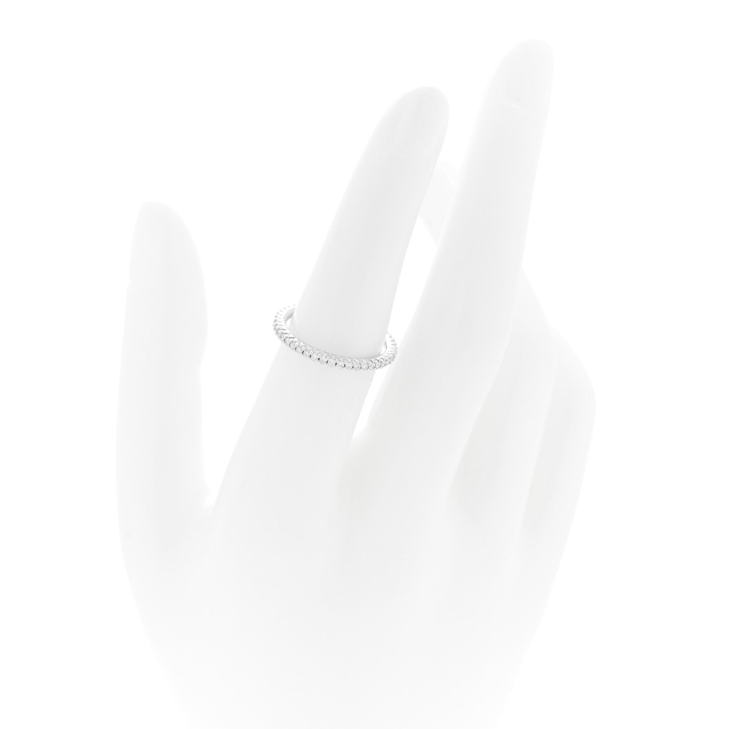 Roberto Coin 18K White Gold Diamond Micro Pave Eternity Band Ring 52 6 2 of 4