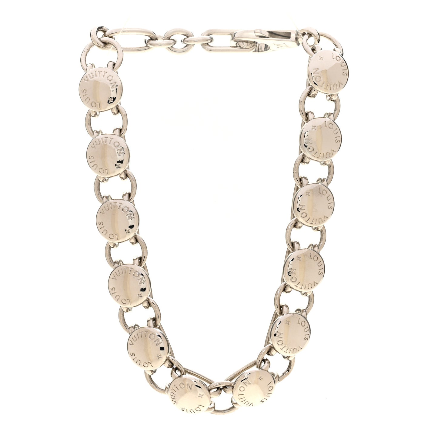 Metal LV Studs Necklace Silver