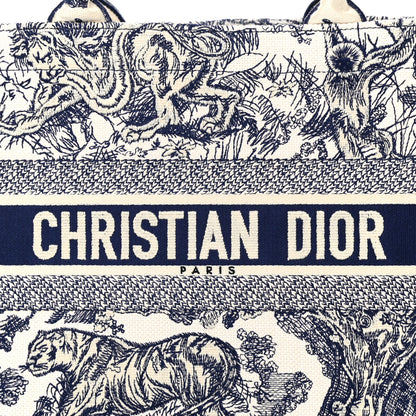 Christian Dior Canvas Embroidered Medium Dioriviera Toile De Jouy Book Tote Blue 9 of 10