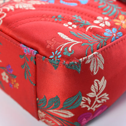 Gucci Jacquard Matelasse Floral Medium GG Marmont Shoulder Bag Red 13 of 17