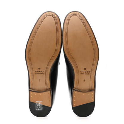 Gucci Real Betis Glamour GG Embossed Calfskin Mens Jordy Horsebit Loafers 9 Black 13 of 20