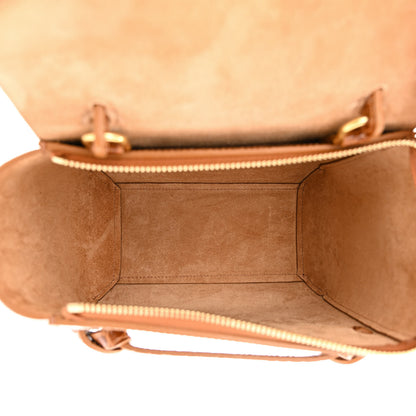 Celine Calfskin Crocodile Embossed Nano Belt Bag Camel 5 of 10