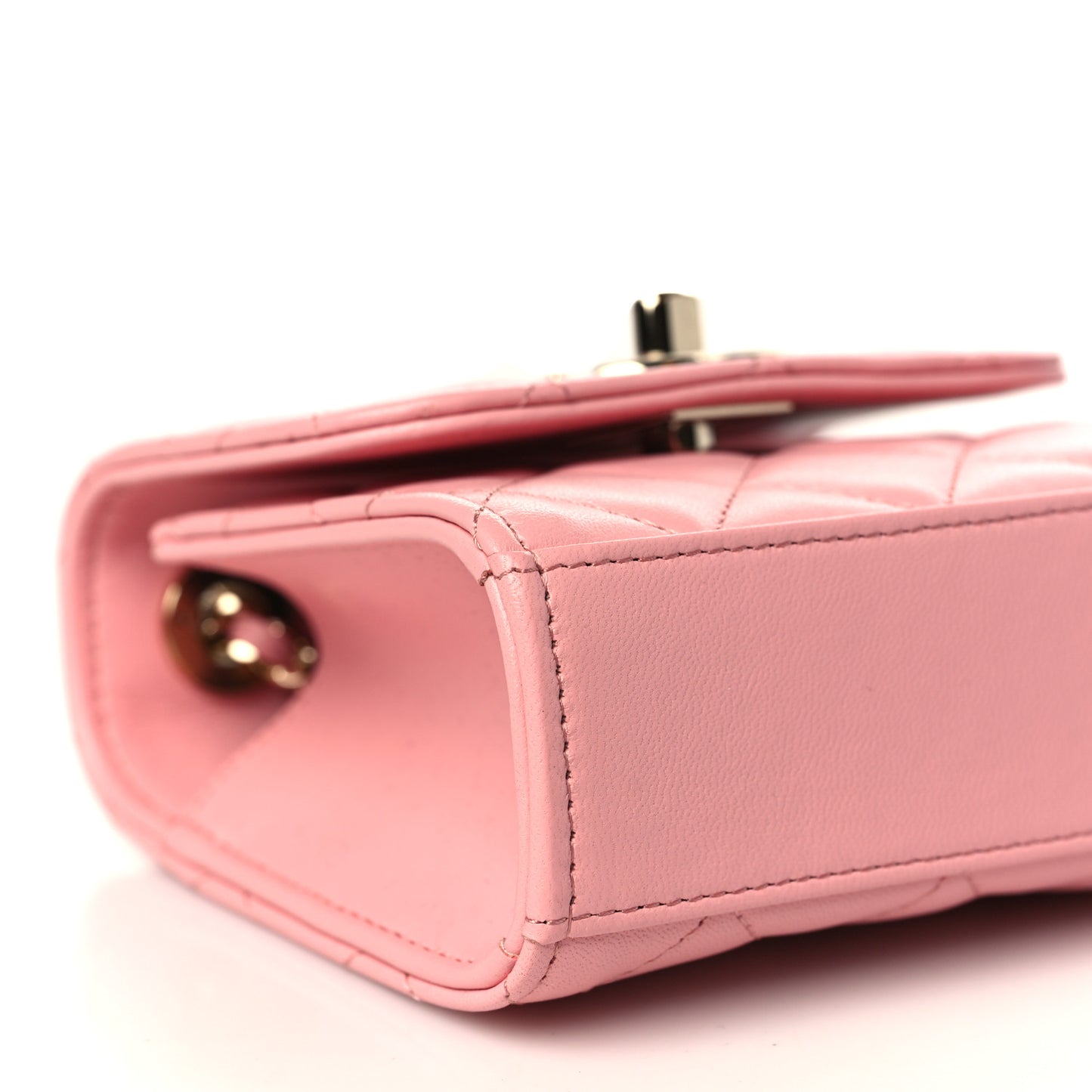 Lambskin Quilted Mini Trendy CC Clutch With Chain Pink