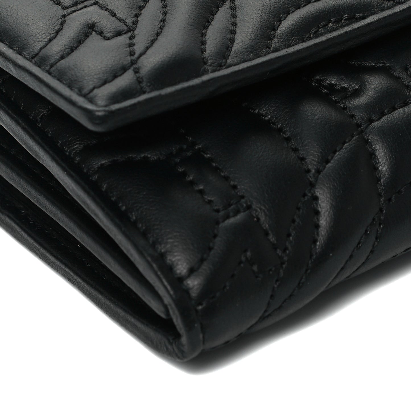Calfskin Quilted Continental Wallet Black