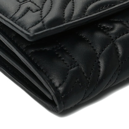 Salvatore Ferragamo Calfskin Quilted Continental Wallet Black 8 of 9