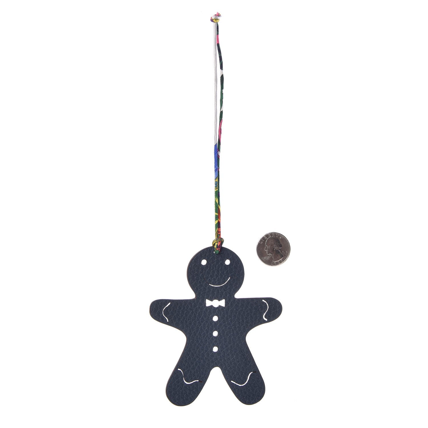 Hermes Taurillon Clemence Epsom Petit H Gingerbread Bag Charm Chocolate 2 of 4