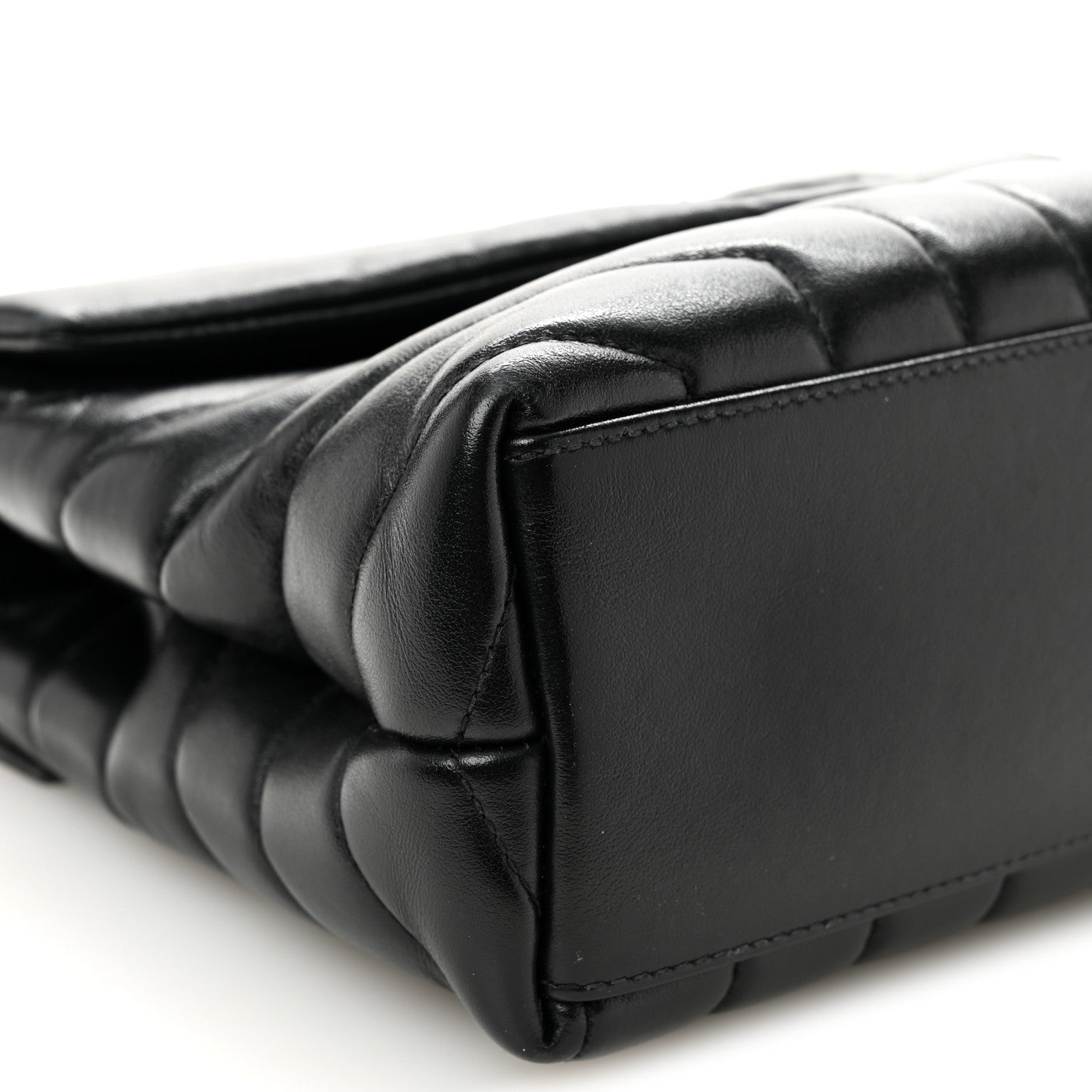 Saint Laurent Calfskin Y Quilted Monogram Monochrome Small Loulou Chain Satchel Black 8 of 9