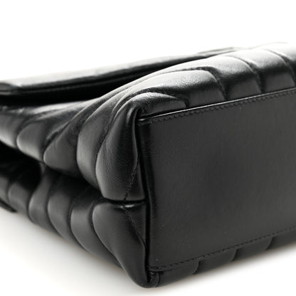 Saint Laurent Calfskin Y Quilted Monogram Monochrome Small Loulou Chain Satchel Black 8 of 9