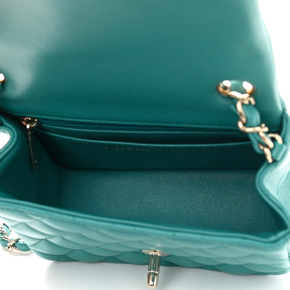 Chanel Lambskin Quilted Mini Square Flap Green 4 of 8