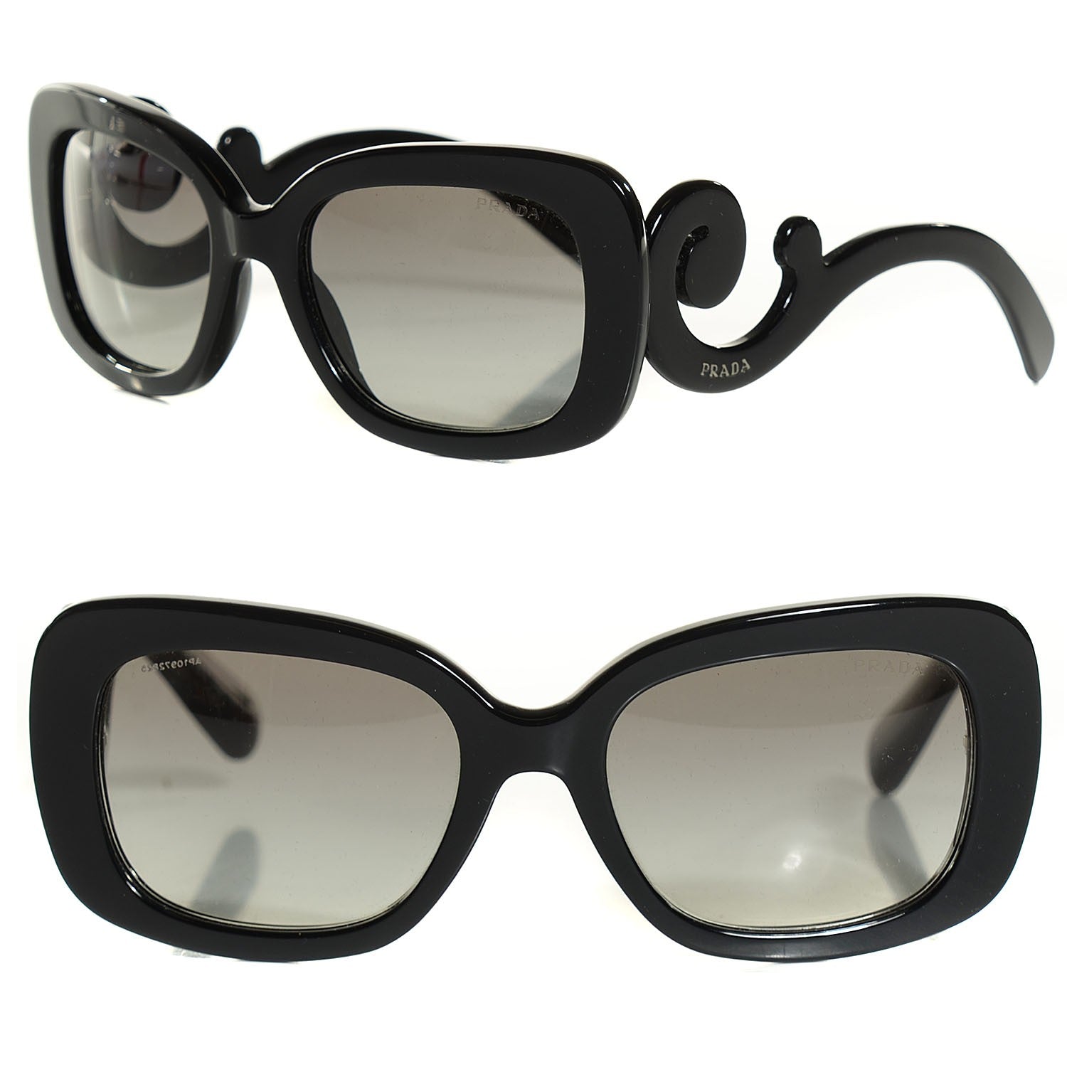 Prada Acetate Baroque Sunglasses SPR 27O Black 1 of 5