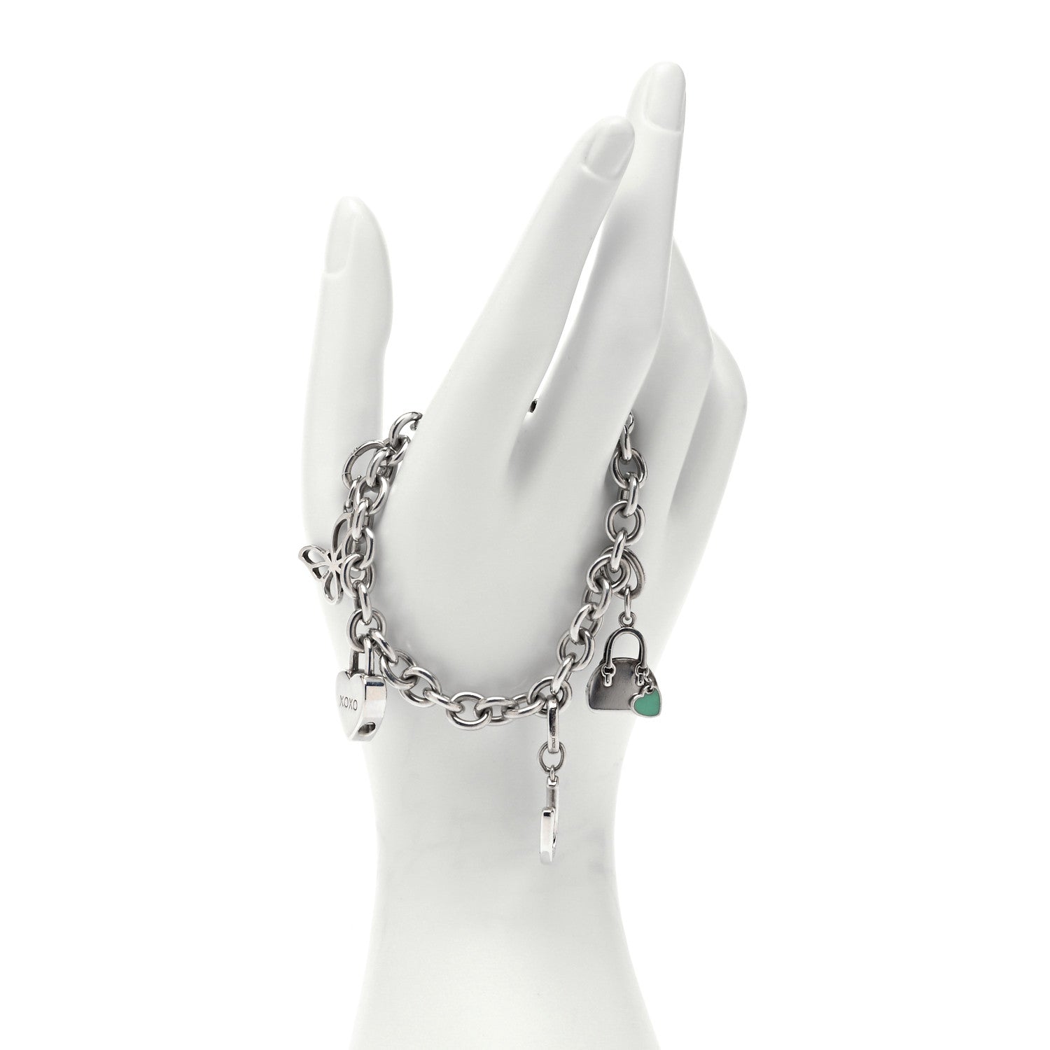 Tiffany Sterling Silver Return to Tiffany Heart Multi Charm Bracelet 2 of 4