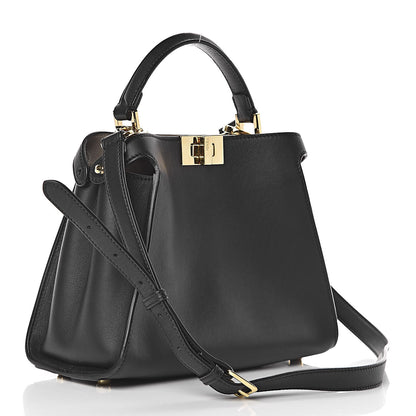 Fendi Vitello Tahiti Burro Medium Peekaboo Iconic Essentially Satchel Black Corda 3 of 10