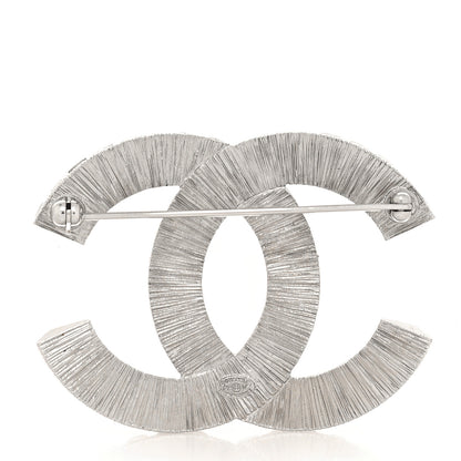 Chanel Baguette Crystal CC Brooch Silver 3 of 4