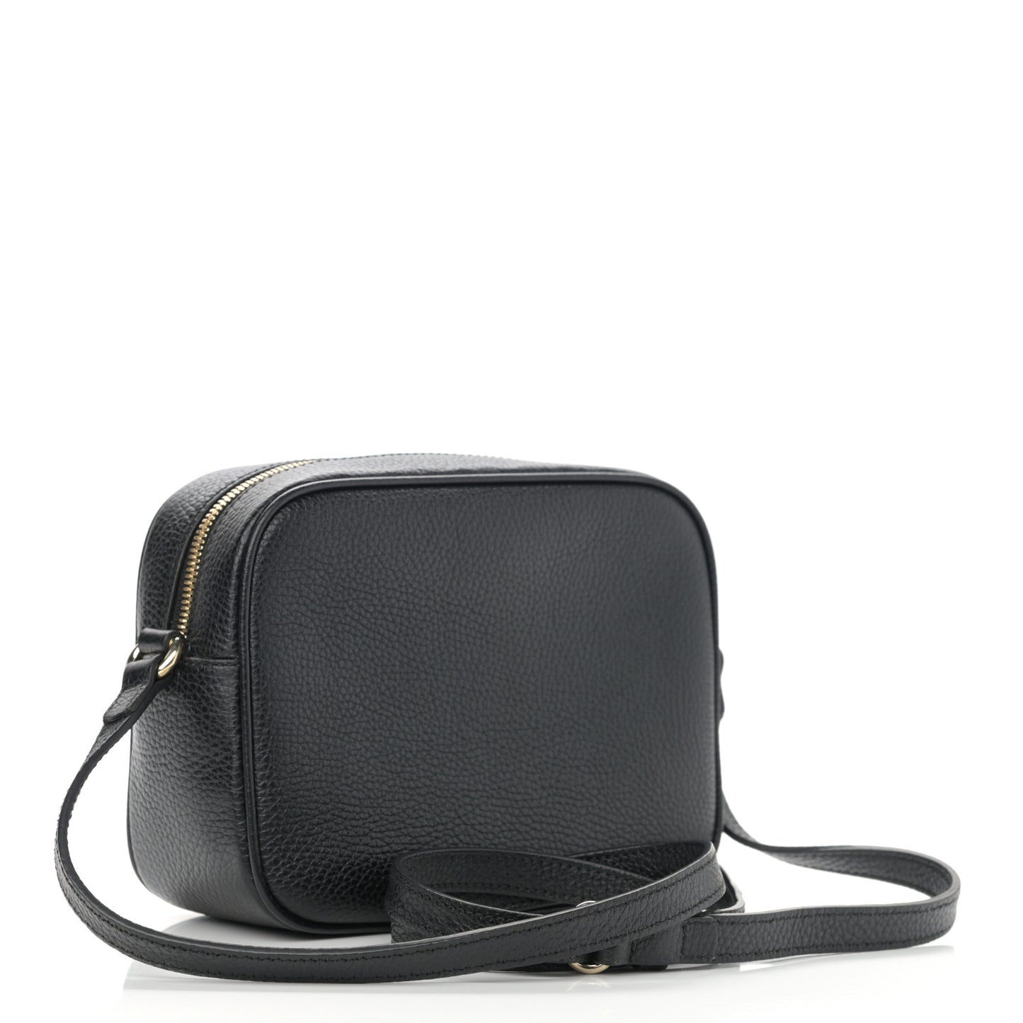 Pebbled Calfskin Small Soho Disco Bag Black