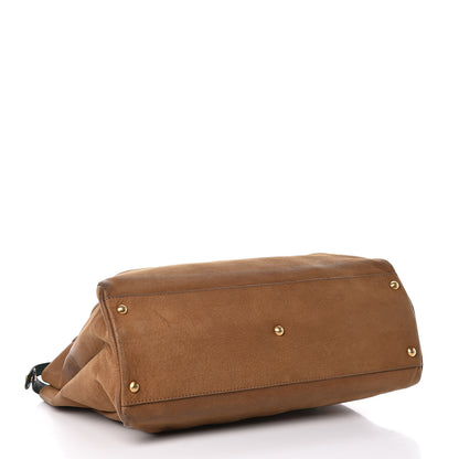 Fendi Buffalo Vitello Large Peekaboo Iconic Satchel Tobacco Verde 5 of 29