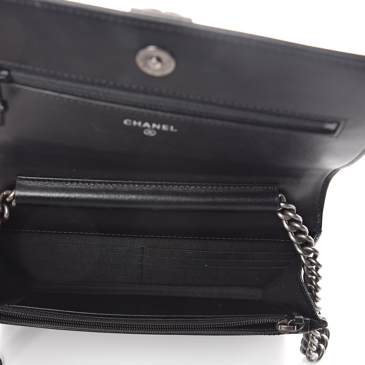 Chanel Caviar Quilted Boy Wallet On Chain WOC Black 5 of 11