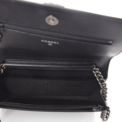 Chanel Caviar Quilted Boy Wallet On Chain WOC Black 5 of 11