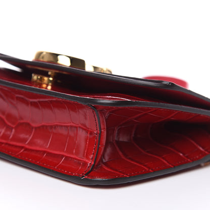 Chloe Calfskin Crocodile Embossed C Clutch With Chain Red 9 of 9