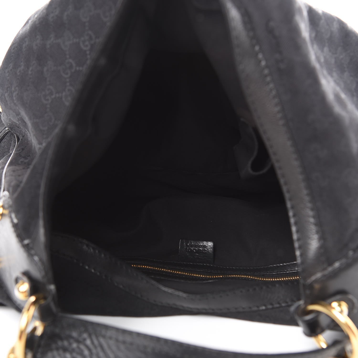 Gucci Monogram Large Jockey Hobo Black 5 of 17