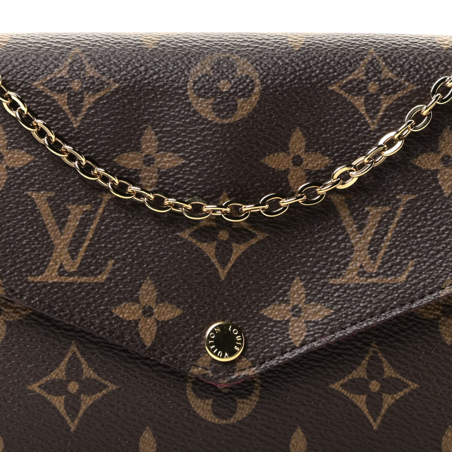 Monogram Pochette Felicie Chain Wallet Fuchsia