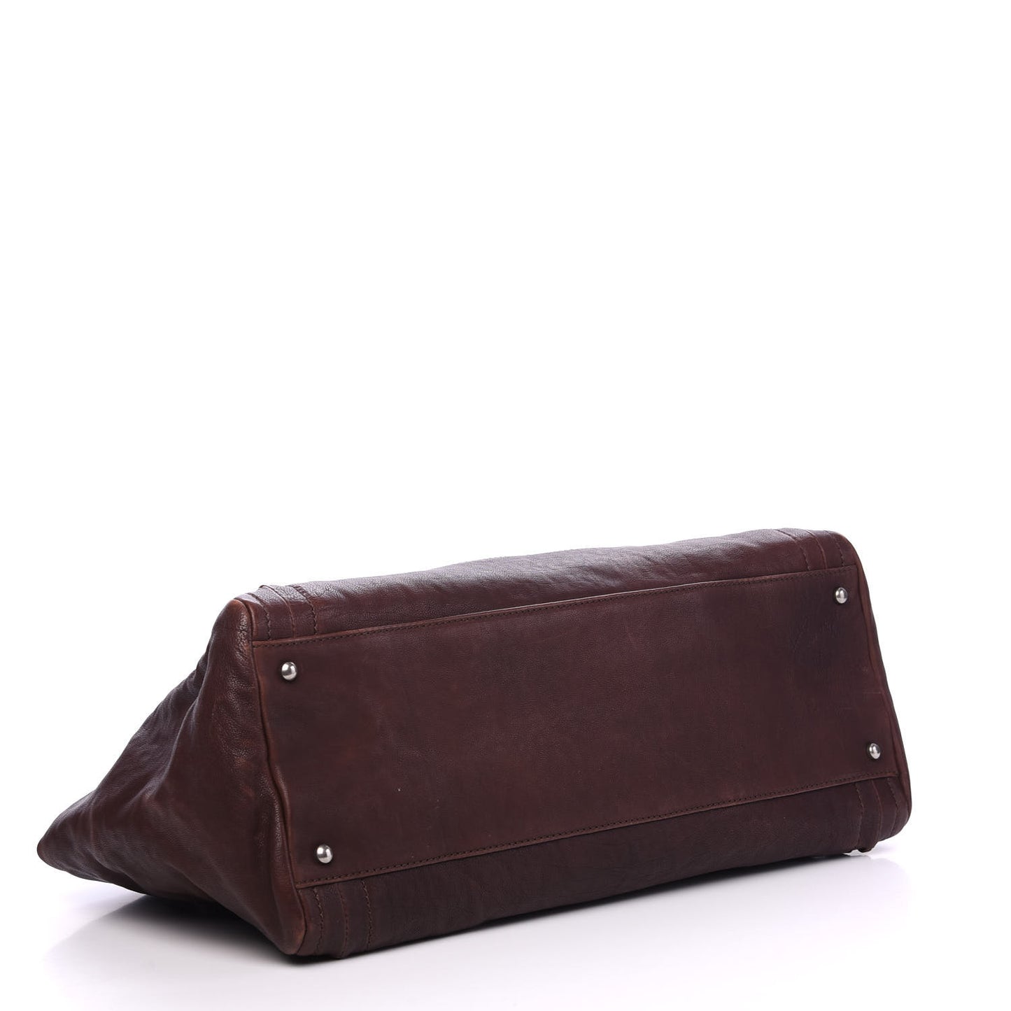 Calfskin East West Modern Chain Tote Brown