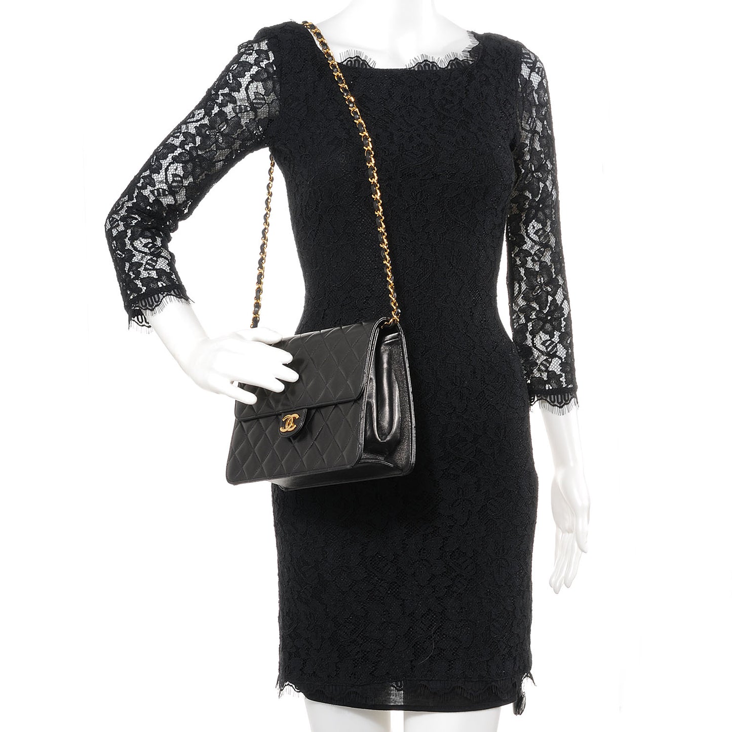 Lambskin Small Single Flap Black