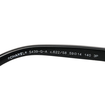 Chanel Metal Calfskin Polarized CC Chain Pilot Sunglasses 5439-Q-A Black 9 of 14