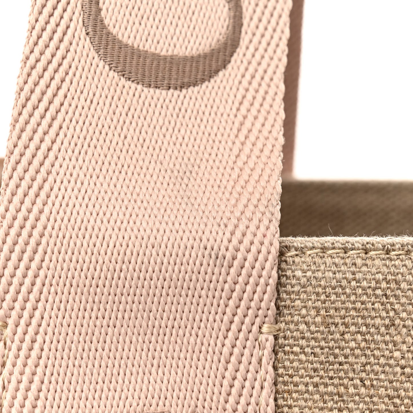 Linen Calfskin Medium Woody Ribbon Tote Blushy Beige