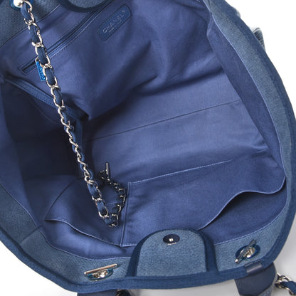 Chanel Canvas Large Deauville Tote Blue 6 of 14
