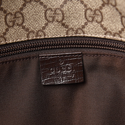 Gucci GG Plus Monogram Web Large Flap Messenger Bag Beige Dark Brown 6 of 10