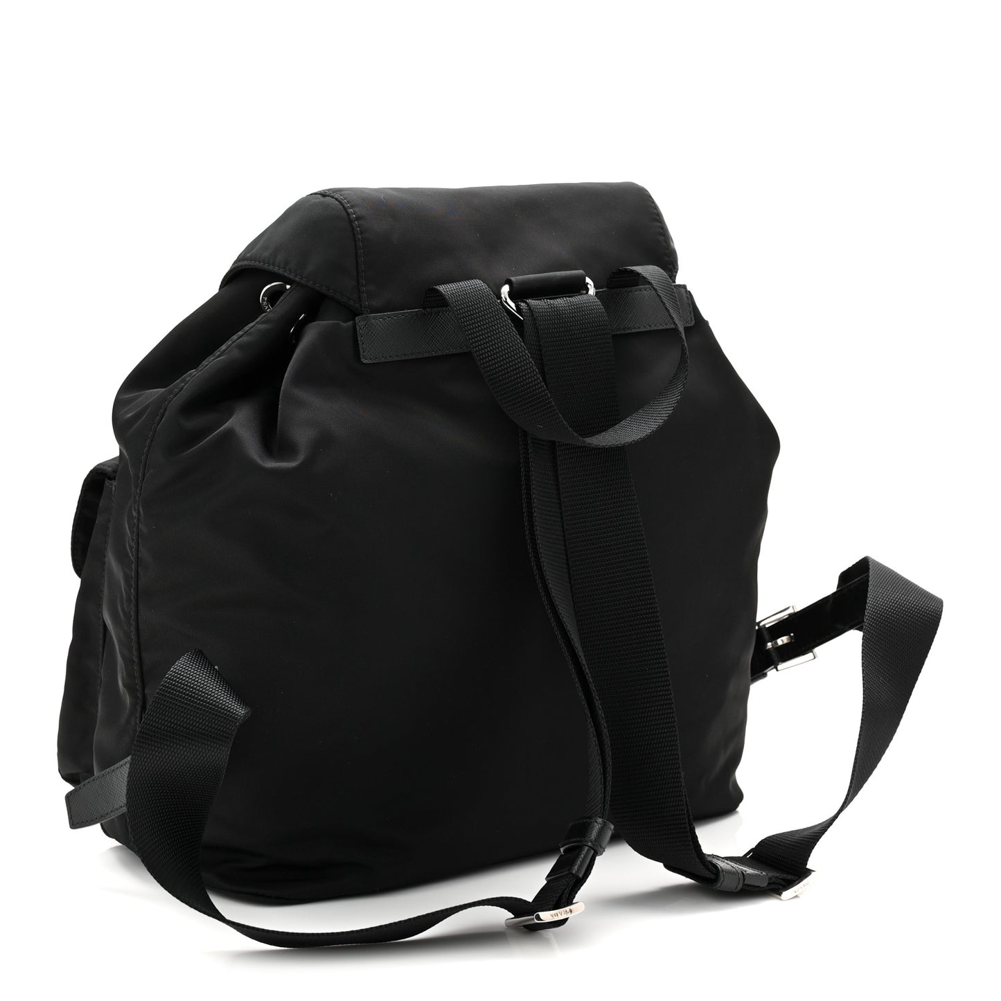 Tessuto Nylon Saffiano Medium Backpack Black