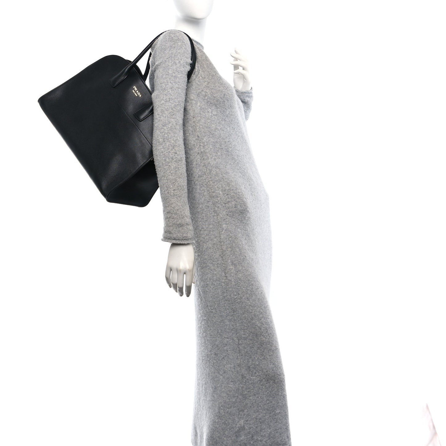 Soft Grain Calfskin Large Tote Bag Black