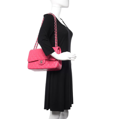 Chanel Lambskin Quilted Jumbo Double Flap Dark Pink 2 of 10