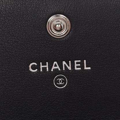Chanel Calfskin Chevron Quilted Boy Flap Wallet Black 6 of 8