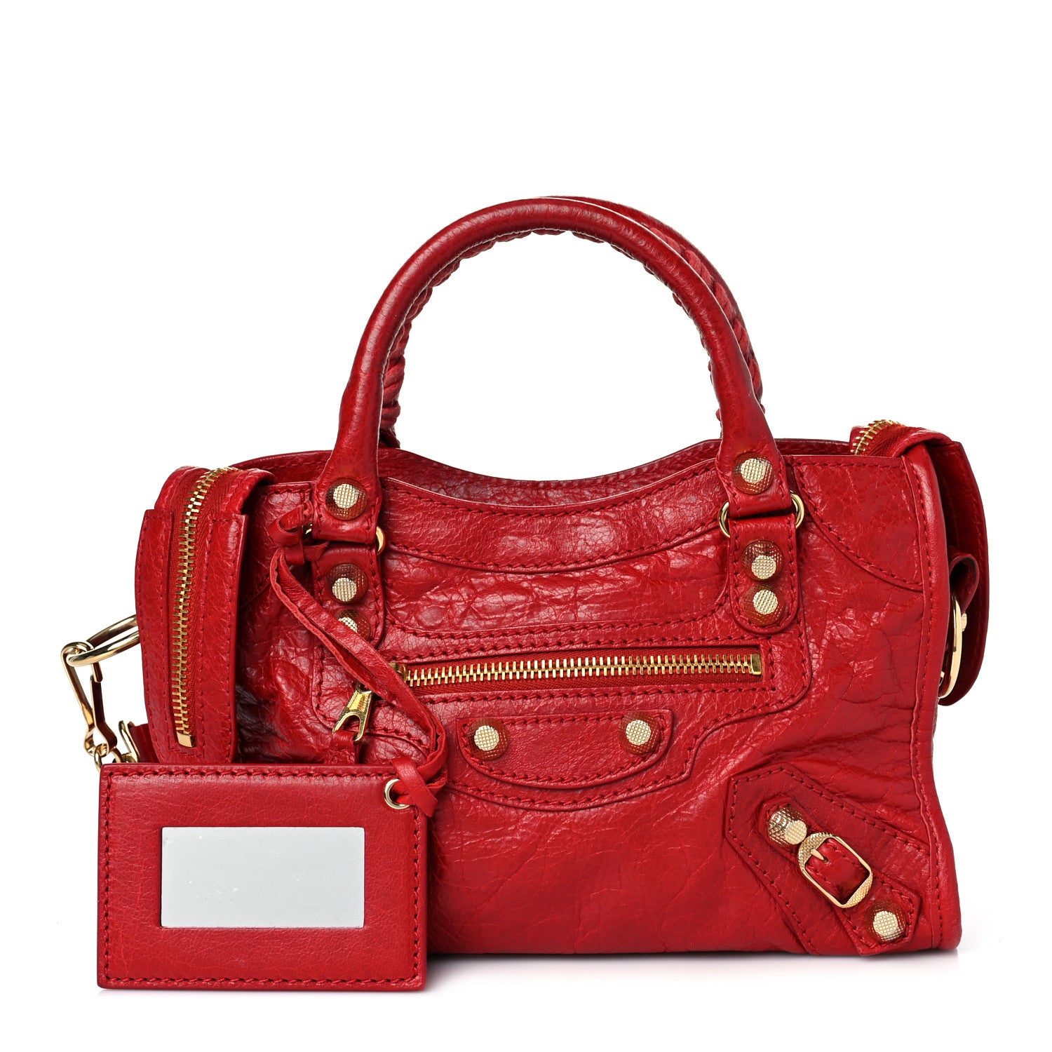 Balenciaga Agneau Giant 12 Gold Hardware Mini City Rouge Lipstick 1 of 12